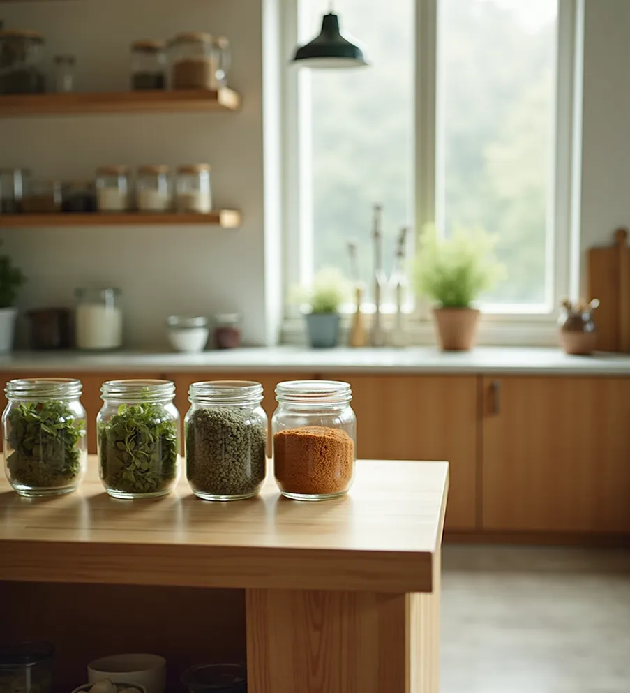 Hands holding fresh herbs